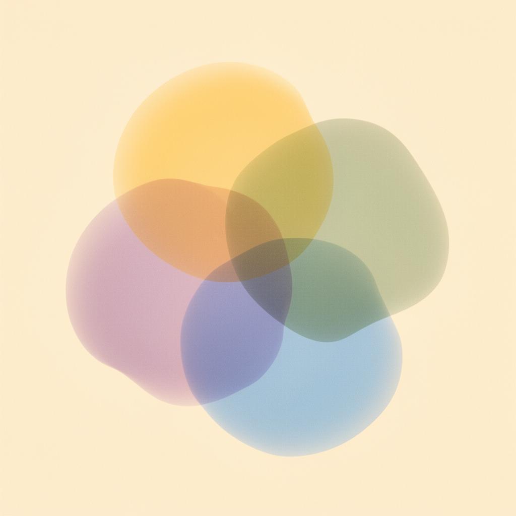 Overlapping translucent color shapes representing recurring strengths